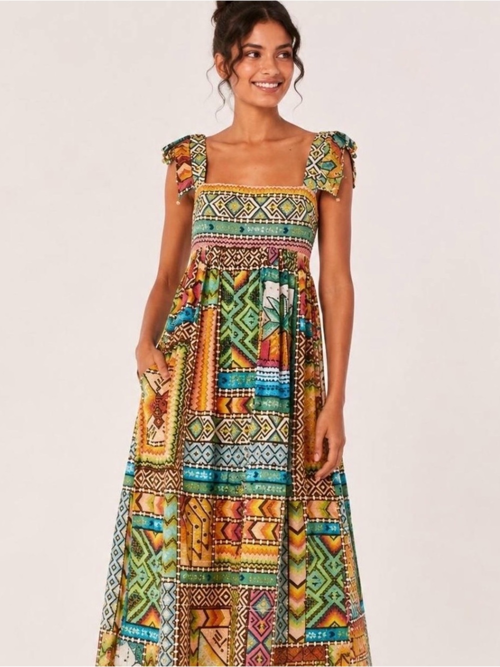 Farm RioColorful Patchwork Maxi Dress - Picture 2 of 5